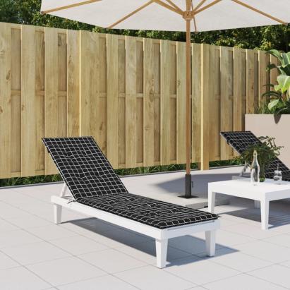 Pernă scaun de terasă, negru, carouri, textil Oxford GartenMobel Dekor