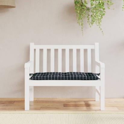 Pernă bancă de grădină negru carouri, 100x50x7cm, textil Oxford GartenMobel Dekor