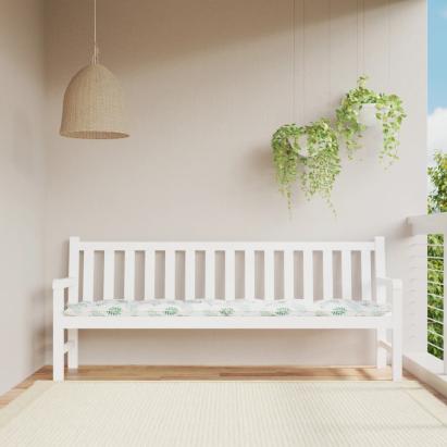 Pernă bancă de grădină, model frunze, 200x50x7 cm, textil GartenMobel Dekor
