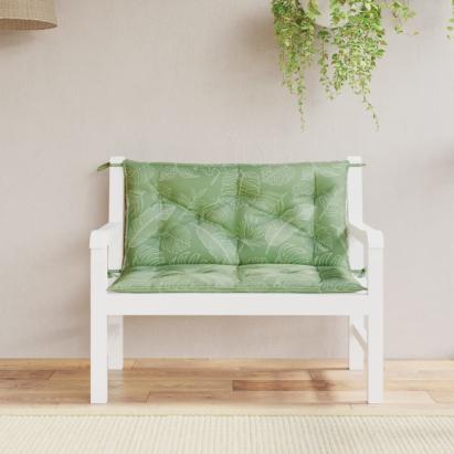 Perne bancă de grădină 2 buc. model frunze 100x50x7 cm textil GartenMobel Dekor