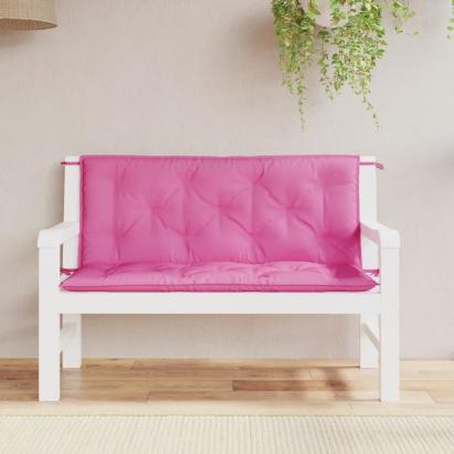 Perne bancă de grădină 2 buc. roz 120x50x7 cm textil GartenMobel Dekor