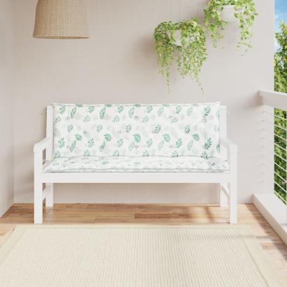 Perne bancă de grădină, 2 buc, 150x50x7cm, model frunze, textil GartenMobel Dekor