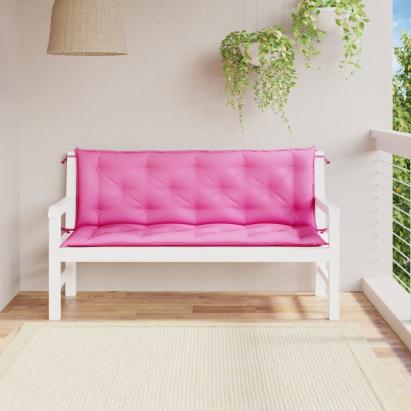 Perne bancă de grădină, 2 buc., roz, 150x50x7 cm, textil GartenMobel Dekor