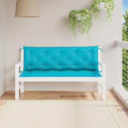Perne bancă de grădină, 2 buc., turcoaz, 120x50x7 cm, textil GartenMobel Dekor