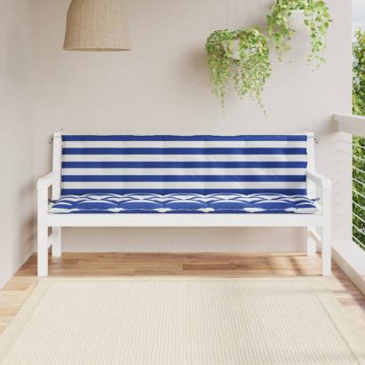 Perne de bancă, 2 buc., dungi albastre și albe, textil oxford GartenMobel Dekor
