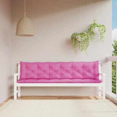 Perne bancă de grădină, 2 buc., roz, 200x50x7 cm, textil GartenMobel Dekor