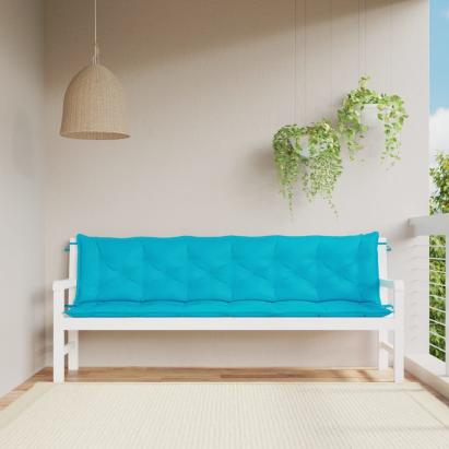 Perne bancă de grădină, 2 buc., turcoaz, 200x50x7 cm, textil GartenMobel Dekor