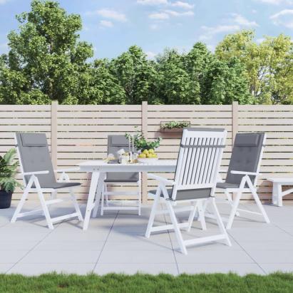 Perne scaun cu spătar înalt 4 buc, gri, țesătură Oxford GartenMobel Dekor