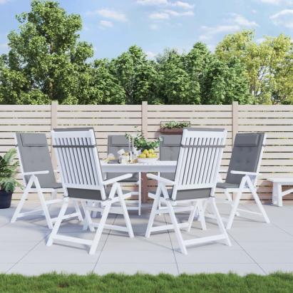Perne scaun cu spătar înalt 6 buc, gri, țesătură Oxford GartenMobel Dekor