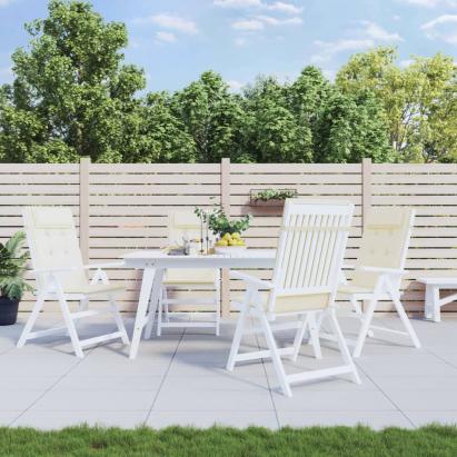 Perne scaun cu spătar înalt, 4 buc, crem, țesătură Oxford GartenMobel Dekor