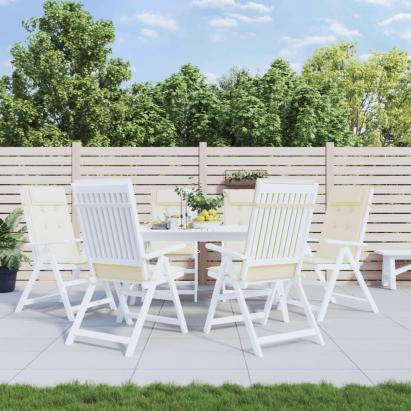 Perne scaun cu spătar înalt, 6 buc, crem, țesătură Oxford GartenMobel Dekor