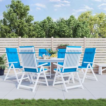 Perne de scaun cu spătar înalt, 6 buc, bleu, țesătură Oxford GartenMobel Dekor