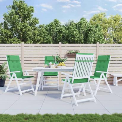 Perne scaun cu spătar înalt, 4 buc, verde, țesătură Oxford GartenMobel Dekor