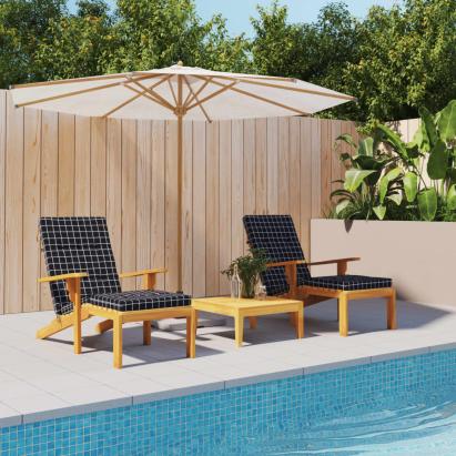Perne scaun de terasă, 2 buc, negru, carouri, textil Oxford GartenMobel Dekor