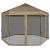Foișor pop-up hexagonal pereți laterali 3,6x3,1 m taupe 220g/m² GartenMobel Dekor