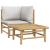 Set mobilier de grădină cu perne gri deschis, 2 piese, bambus GartenMobel Dekor