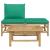 Set mobilier de grădină cu perne verzi, 3 piese, bambus GartenMobel Dekor