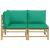 Set mobilier de grădină cu perne verzi, 2 piese, bambus GartenMobel Dekor