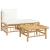 Set mobilier de grădină, cu perne alb crem, 3 piese, bambus GartenMobel Dekor