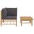 Set mobilier de grădină cu perne gri închis, 2 piese, bambus GartenMobel Dekor