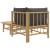 Set mobilier de grădină cu perne gri închis, 2 piese, bambus GartenMobel Dekor