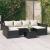 Set șezlonguri de grădină, 2 piese, cu perne, negru, poliratan  GartenMobel Dekor