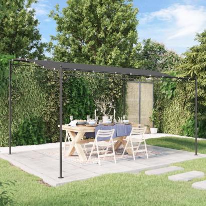Copertină, antracit, 4x3 m, 180 g/m², material textil și oțel GartenMobel Dekor