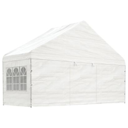 Foișor cu acoperiș, alb, 5,88x2,23x3,75 m, polietilenă GartenMobel Dekor