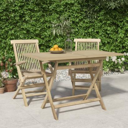 Masă pliantă de grădină, gri, 120x70x75 cm, lemn masiv de tec GartenMobel Dekor