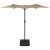 Umbrelă de soare cu două capete cu LED-uri gri taupe 316x240 cm GartenMobel Dekor