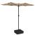 Umbrelă de soare cu două capete cu LED-uri gri taupe 316x240 cm GartenMobel Dekor