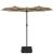 Umbrelă de soare cu două capete cu LED-uri gri taupe 316x240 cm GartenMobel Dekor