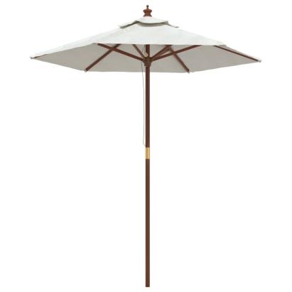 Umbrelă de soare de grădină stâlp din lemn nisipiu 196x231 cm GartenMobel Dekor