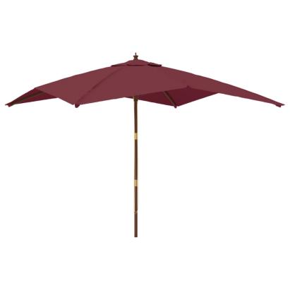 Umbrelă de grădină stâlp din lemn, roșu bordo, 300x300x273 cm GartenMobel Dekor