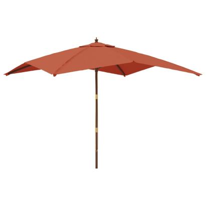 Umbrelă de grădină stâlp din lemn, cărămiziu, 300x300x273 cm GartenMobel Dekor