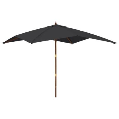 Umbrelă de grădină stâlp din lemn, negru, 300x300x273 cm GartenMobel Dekor