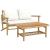 Set mobilier de grădină cu perne alb crem, 2 piese, bambus GartenMobel Dekor
