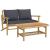 Set mobilier de grădină cu perne gri închis, 2 piese, bambus GartenMobel Dekor