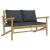 Set mobilier de grădină cu perne gri închis, 2 piese, bambus GartenMobel Dekor