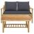 Set mobilier de grădină cu perne gri închis, 2 piese, bambus GartenMobel Dekor