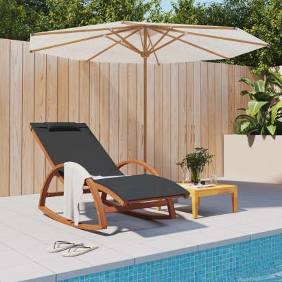 Scaun balansoar, gri, textilenă și lemn masiv de plop GartenMobel Dekor