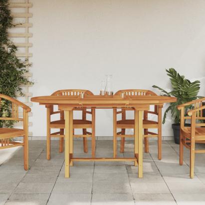Masă extensibilă de grădină 110-160x80x75 cm lemn masiv de tec GartenMobel Dekor