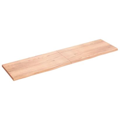 Raft de perete maro deschis 200x50x(2-4) cm lemn stejar tratat GartenMobel Dekor