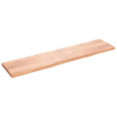 Raft de perete maro deschis 220x50x(2-6) cm lemn stejar tratat GartenMobel Dekor