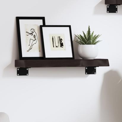 Raft de perete maro închis 40x10x4 cm lemn masiv stejar tratat GartenMobel Dekor