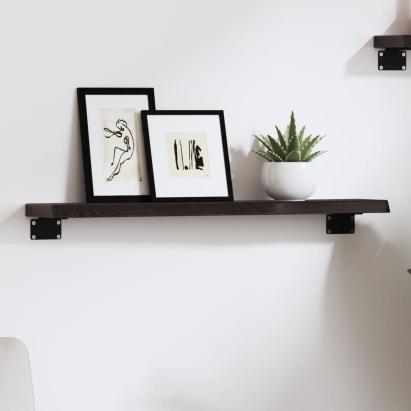 Raft de perete maro închis 60x10x2 cm lemn masiv stejar tratat GartenMobel Dekor