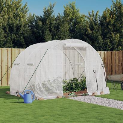 Seră cu un cadru din oțel, alb, 6 m², 3x2x2 m GartenMobel Dekor