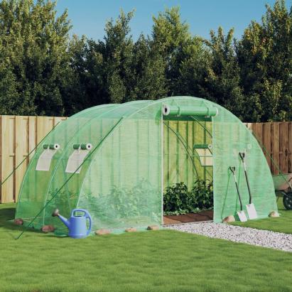Seră cu cadru din oțel, verde, 8 m², 4x2x2 m GartenMobel Dekor