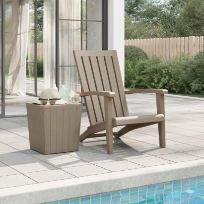 Scaun Adirondack de grădină, maro deschis, polipropilenă GartenMobel Dekor