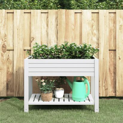 Strat înălțat, alb, 110x45x79 cm, polipropilenă GartenMobel Dekor